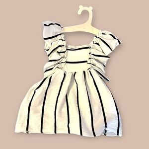 [KID] ZARA Ruffle Knit Dress 18–24M Black/White
